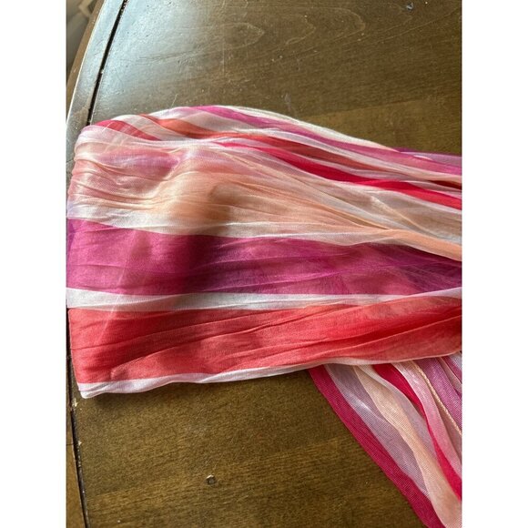 Vintage pink infinity scarf with beads boho 90s retro cottage fairy grandma - Picture 4 of 6